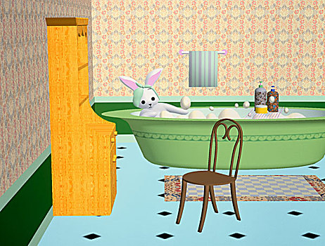 兔子,沐浴