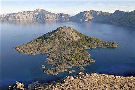 火山湖,火山,巫师岛,火山湖国家公园,俄勒冈,美国