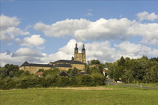 教堂,城堡,坏,上弗兰科尼亚,巴伐利亚,德国,欧洲