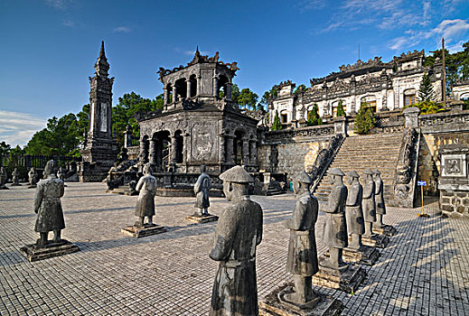 墓地,帝王,陵墓,监护,雕塑,石头,色调,世界遗产,越南,亚洲
