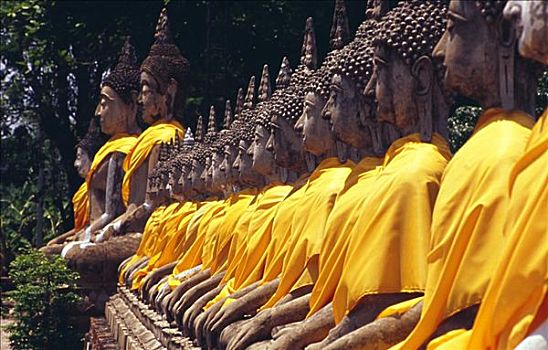 泰国,大城府,菩萨,雕塑