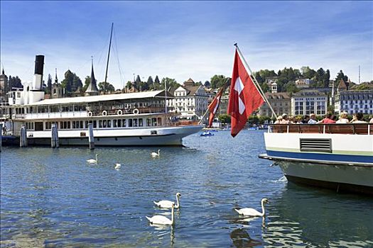 船,琉森湖,瑞士,欧洲