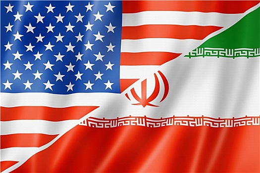 美国,伊朗,旗帜