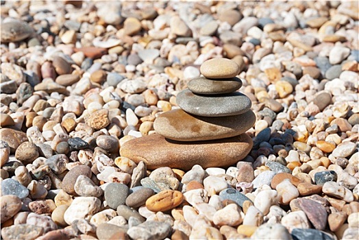 一堆,鹅卵石,石头,海滩