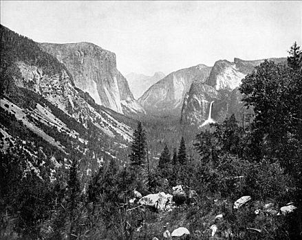 优胜美地山谷,加利福尼亚,美国,1893年,艺术家