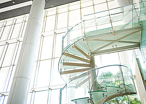 现代,玻璃,楼梯,会议,中心