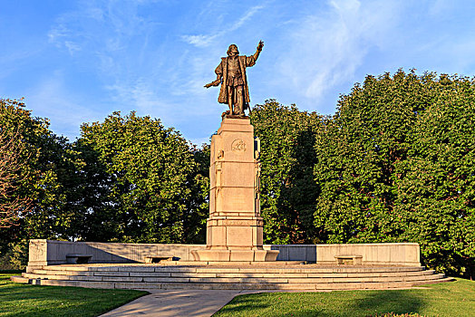 纪念建筑,哥伦布,铜像,格兰特公园,芝加哥,伊利诺斯,美国,北美