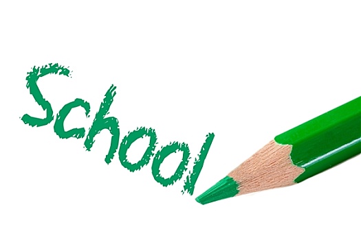 铅笔,绿色,文字,学校