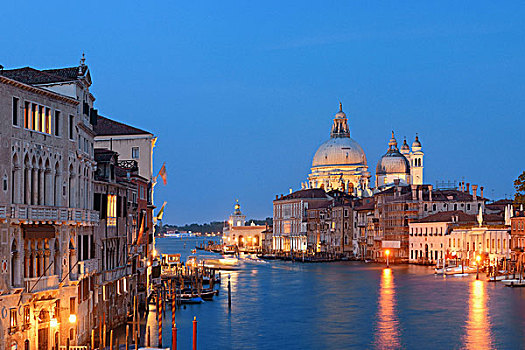 威尼斯,大运河,夜晚,意大利
