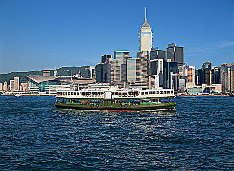 中心,天际线,星,渡轮,香港