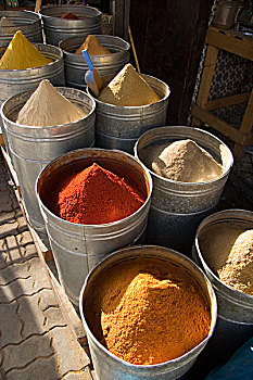 各种调味品,在麦地那,马拉喀什,摩