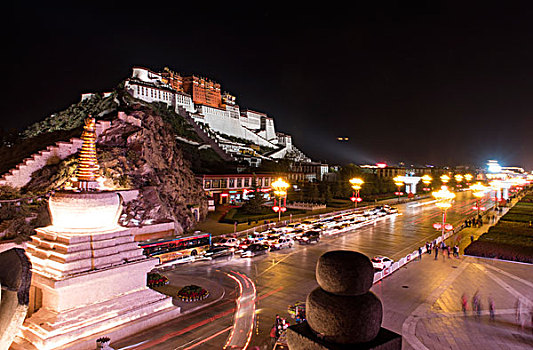 拉萨布达拉宫夜景