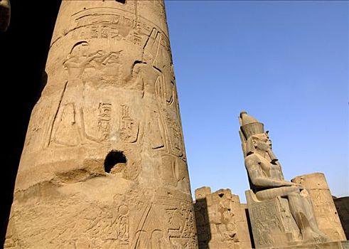 石头,柱子,拉美西斯,雕塑,卡尔纳克神庙,路克索神庙,埃及,北非