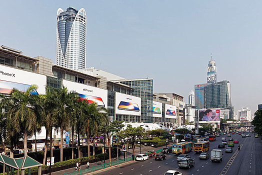 汽车,交通,道路,左边,中心,世界,购物中心,曼谷,泰国,亚洲
