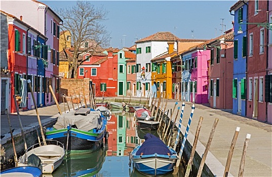 威尼斯,房子,上方,运河,布拉诺岛
