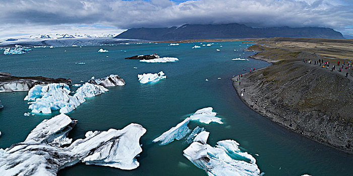 风景,冰山,水中,阴天,冰岛