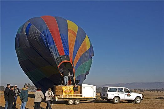 热气球,降落,南非
