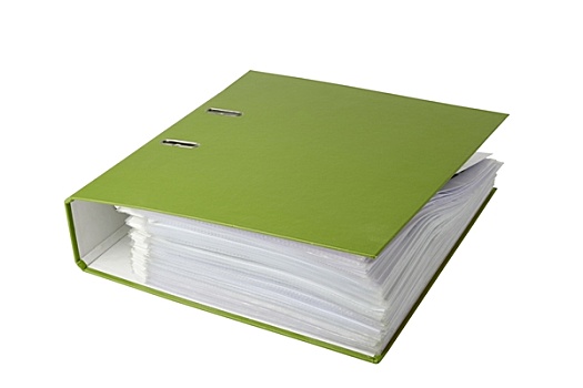塑料制品,袖子,粗厚,绿色,活页文件夹,白色背景