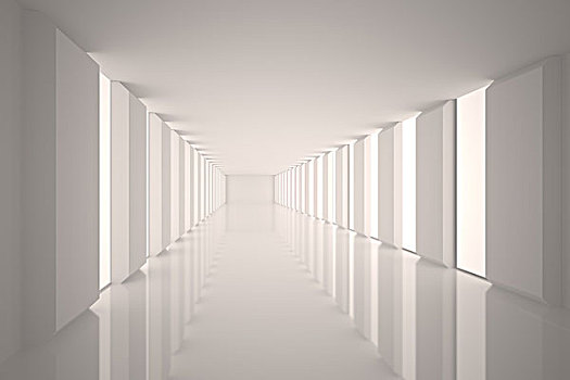 光亮,白色,现代,走廊