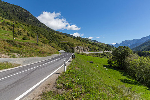 途中,国家,道路,后面,瓜达,茵谷,瑞士国家公园,恩格达恩,格劳宾登,瑞士