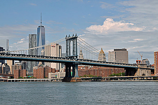 曼哈顿大桥,自由,塔楼,一个,世贸中心,曼哈顿,纽约,美国