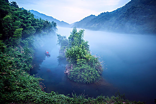 湖南,小东江,江,渔船,灯