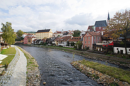 捷克克鲁娒洛夫老城,krumlov,伏尔塔瓦河