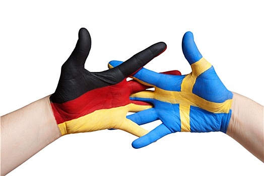 瑞典,德国,涂绘,手