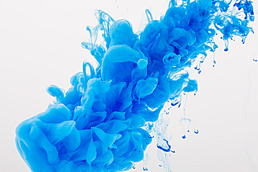 蓝色的丙烯颜料,抽象的色彩背景