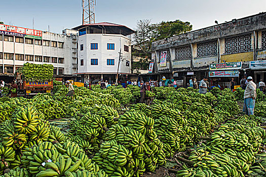 香蕉,市场,百老汇,印度,亚洲