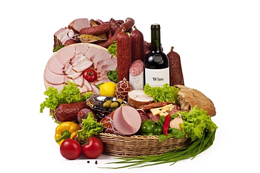 构图,肉,蔬菜,葡萄酒