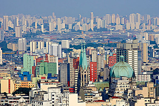 大教堂,圣保罗,巴西,天际线,摩天大楼
