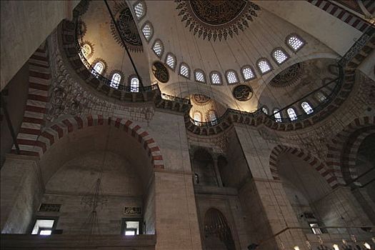 室内,清真寺,伊斯坦布尔,土耳其