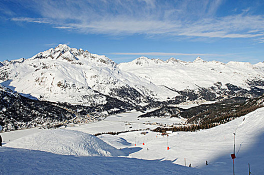 高山,滑雪,胜地,瑞士,欧洲
