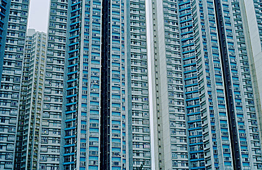 高,摩天大楼,排,香港
