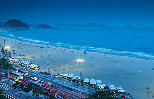科巴卡巴纳海滩,夜晚,里约热内卢,巴西