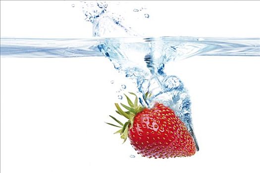 草莓,水