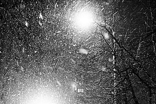 街道,亮光,风景,重,下雪,暗色,夜晚,光泽,球,照亮,窗户,黑色,背景