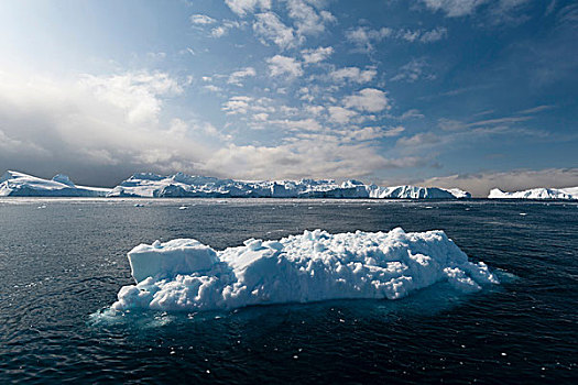 风景,日光,冰山,伊路利萨特冰湾,迪斯科湾,格陵兰