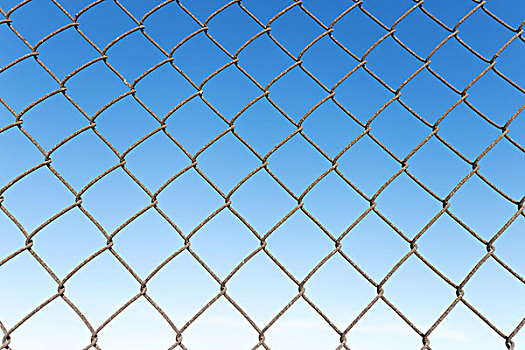 钢铁,网,蓝天背景