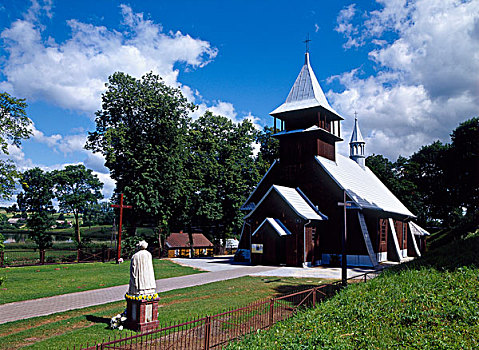 木质,教堂,区域,波兰