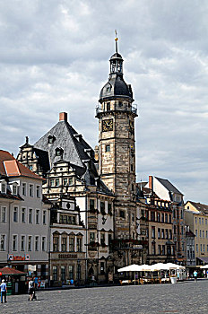 市政厅,市场,阿尔滕堡,图林根州,德国,欧洲