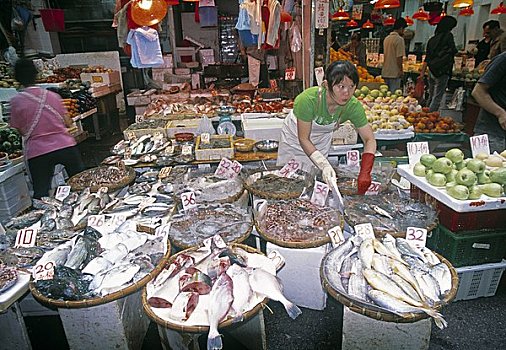 鱼市,湾仔,香港,中国