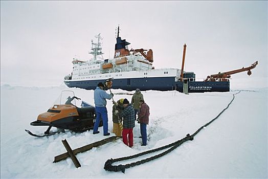 修理,锚,德国人,破冰船,极地,船尾,浮冰,探险,威德尔海,南极