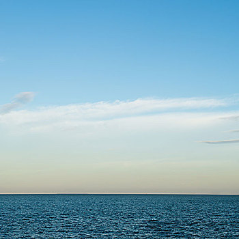 蓝色海洋,天空,背景
