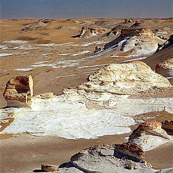 西部,埃及,白沙漠,侵蚀