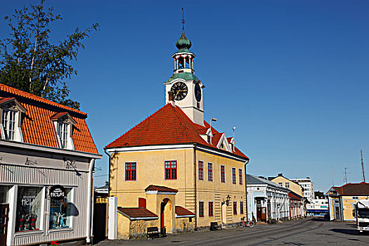 芬兰,区域,老,中世纪,市政厅,广场
