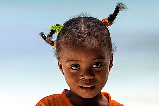 女孩,辫子,头像,马埃岛,塞舌尔,非洲