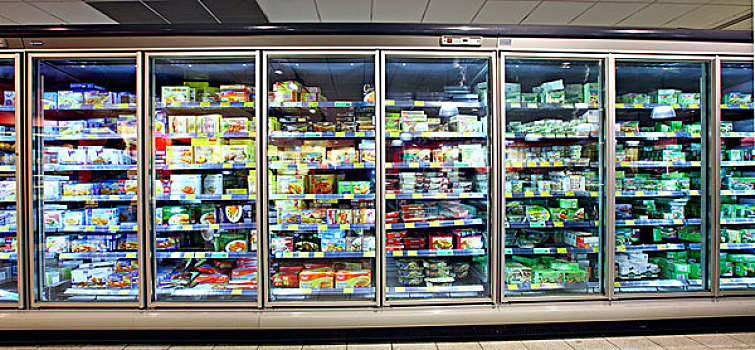 冷藏柜,多样,便捷,食物,自助,超市,德国,欧洲