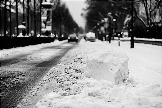 汽车,积雪,暴风雪